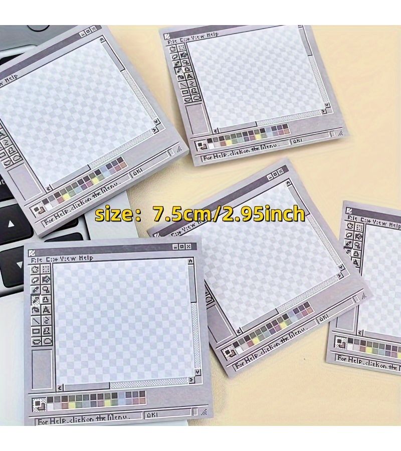 Vintage Computer Sketch Adhesive Notes Set Of 2 Notepad Office Home School - Image 3