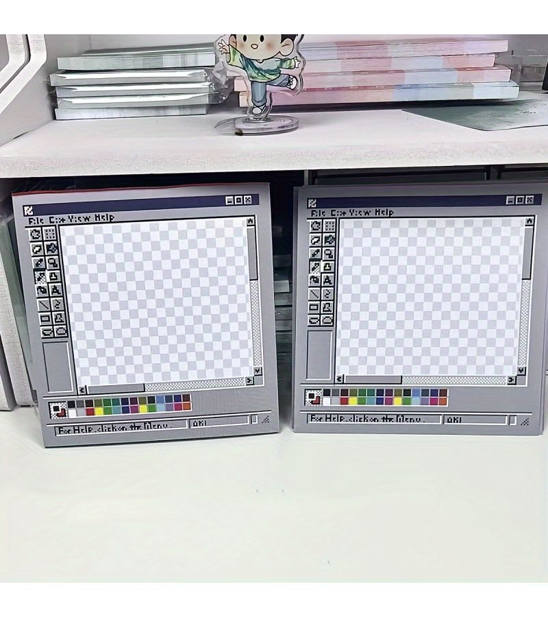 Vintage Computer Sketch Adhesive Notes Set Of 2 Notepad Office Home School - Image 4
