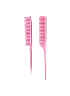 Allegro Combs Allegro Combs Rat Tail And Three Row Combs For Women Parting Hairstylist Wide Tooth Comb Detangling Hair Styling Apply Product In Curly Hair Made In The USA 2 Pcs Light Pink 