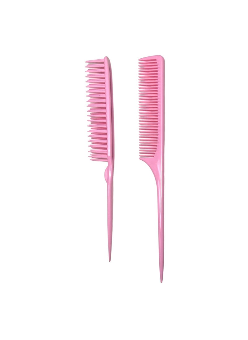Allegro Combs Allegro Combs Rat Tail And Three Row Combs For Women Parting Hairstylist Wide Tooth Comb Detangling Hair Styling Apply Product In Curly Hair Made In The USA 2 Pcs Light Pink 