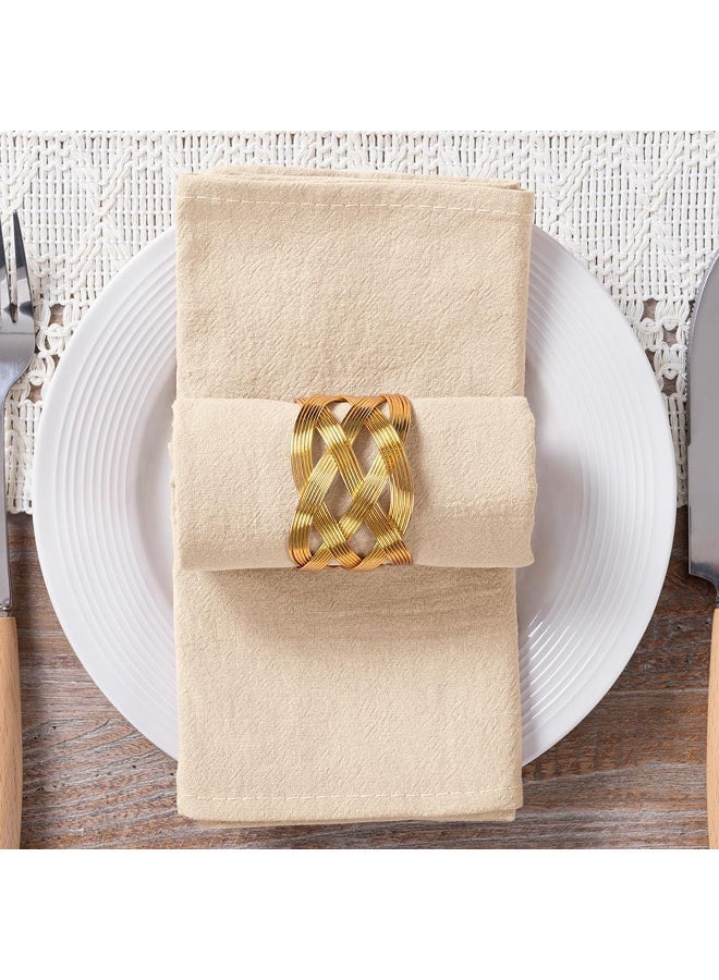 Arabest Rustic Washable Cotton Linen Napkins, Set of 4  Reusable Dinner Napkins Cloth for Wedding Baby Shower Party Gathering Everyday Use(40CMx40CM) - Image 5