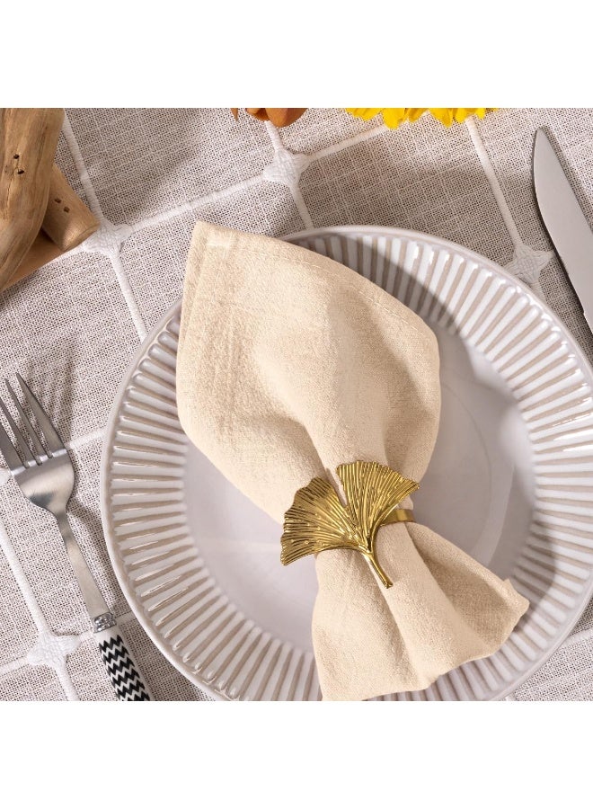 Arabest Rustic Washable Cotton Linen Napkins, Set of 4  Reusable Dinner Napkins Cloth for Wedding Baby Shower Party Gathering Everyday Use(40CMx40CM) - Image 3