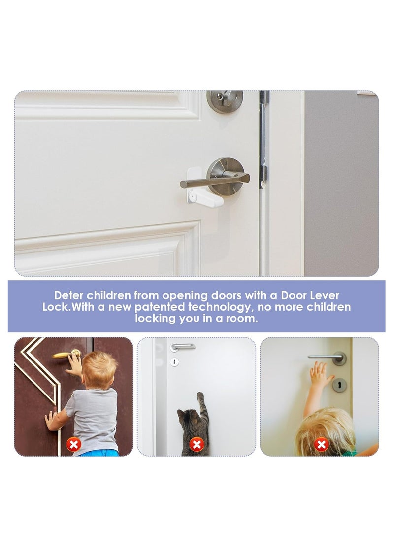 Oasisgalore 3 Pcs Child Baby Proof Door Handle Lock Knob Safety Locks Childproof Door Lever Lock No Tools Need or Drill - Image 3
