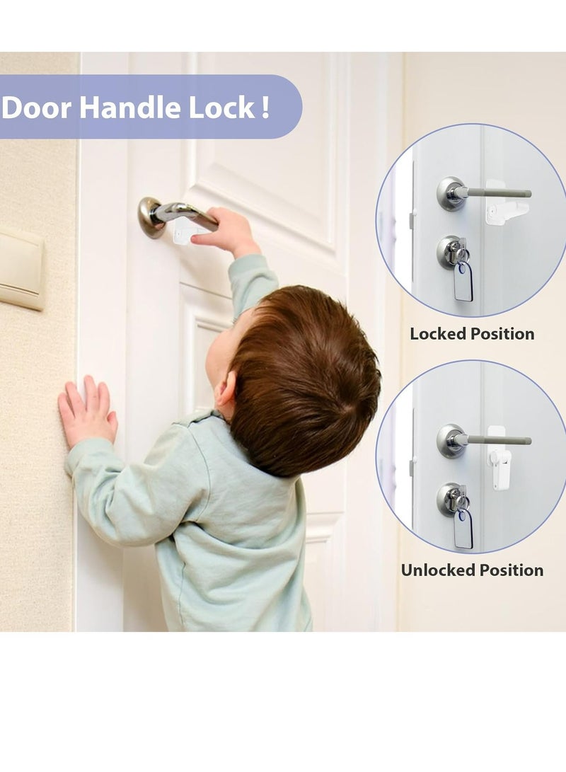 Oasisgalore 3 Pcs Child Baby Proof Door Handle Lock Knob Safety Locks Childproof Door Lever Lock No Tools Need or Drill - Image 4