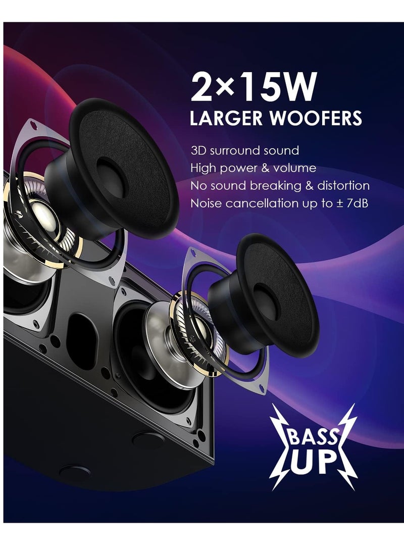 Smart Berry Machine with 2 UHF Wireless Microphones for Adults/Kids, FULLIFE Portable Bluetooth PA Speaker System with Led Light/Echo/Bass Adjustment/Vocal Cut for Home Parties, Indoor/Outdoor M25 - Image 2