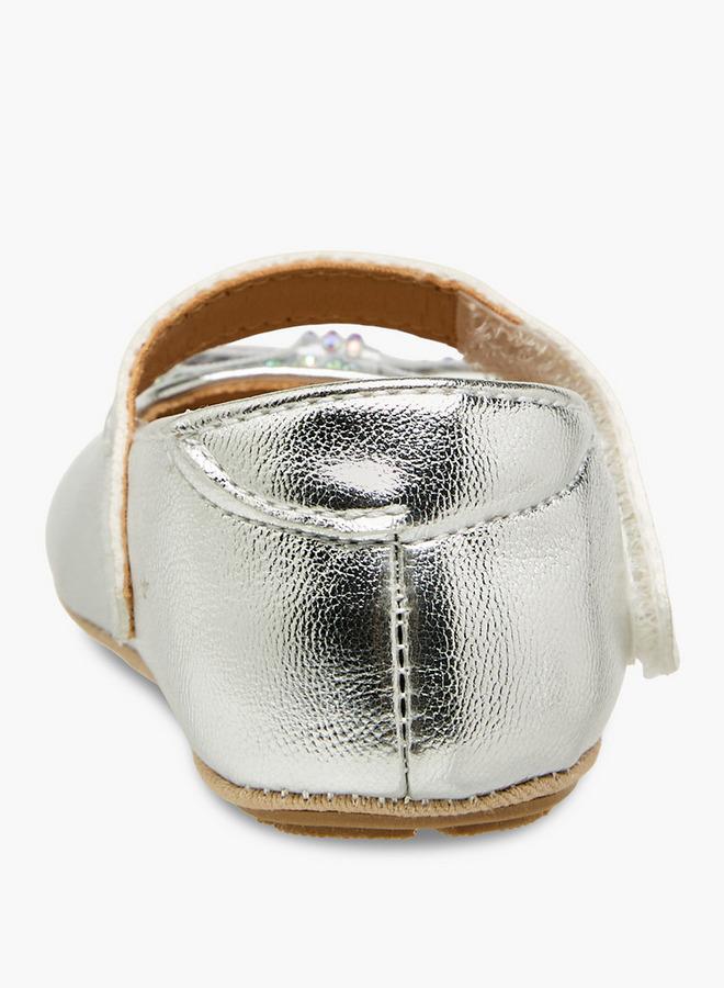 Barefeet Booties With Hook & Loop Closure, Embellished Bow - Image 5