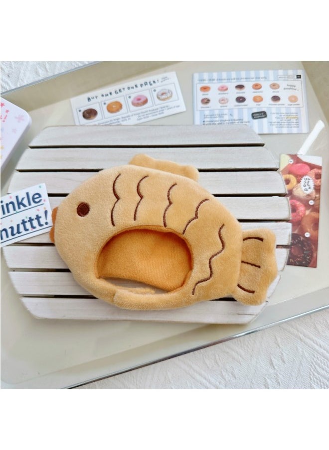 Clothes Only] Labubu Doll Clothes 17cm Labubu Doll Clothes Year Clothes Climbing Clothes Jeans-Specifications:10cm-Color:Turmeric Taiyaki Hood 