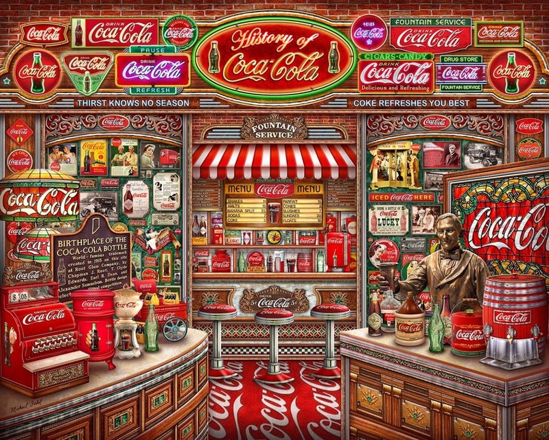 Springboks 1000 Piece Jigsaw Puzzle Coca Cola History Made in USA - Image 3