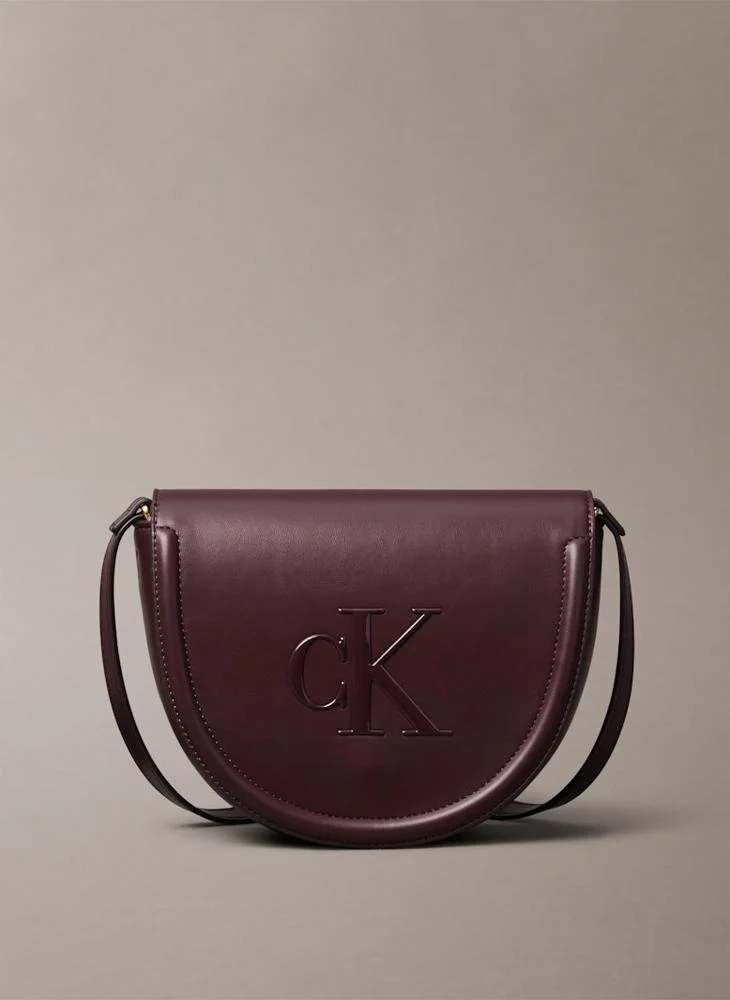 CALVIN KLEIN Logo Raised Saddle Crossbody