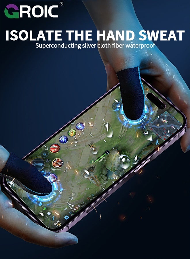 GROIC 40 Pack Finger Sleeves for Mobile Gaming, Silver Fiber Thumb Sleeves Protector Phone Gaming, Smooth Operation & Highly Touch-Responsive, Anti-Sweat  - Image 4