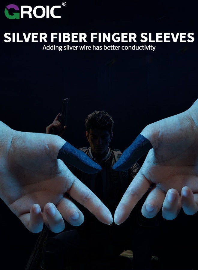 GROIC 40 Pack Finger Sleeves for Mobile Gaming, Silver Fiber Thumb Sleeves Protector Phone Gaming, Smooth Operation & Highly Touch-Responsive, Anti-Sweat  - Image 5