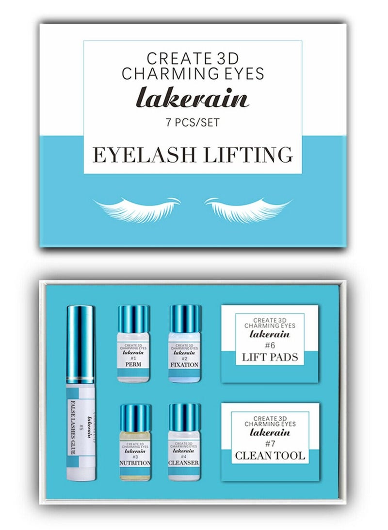 lakerain 7-Pieces Advanced Longlasting Lash Lift Eyelash Perming Mixed Eyelash Lifting Curler and Perming Kit with Nutrition Set for Women - Image 1