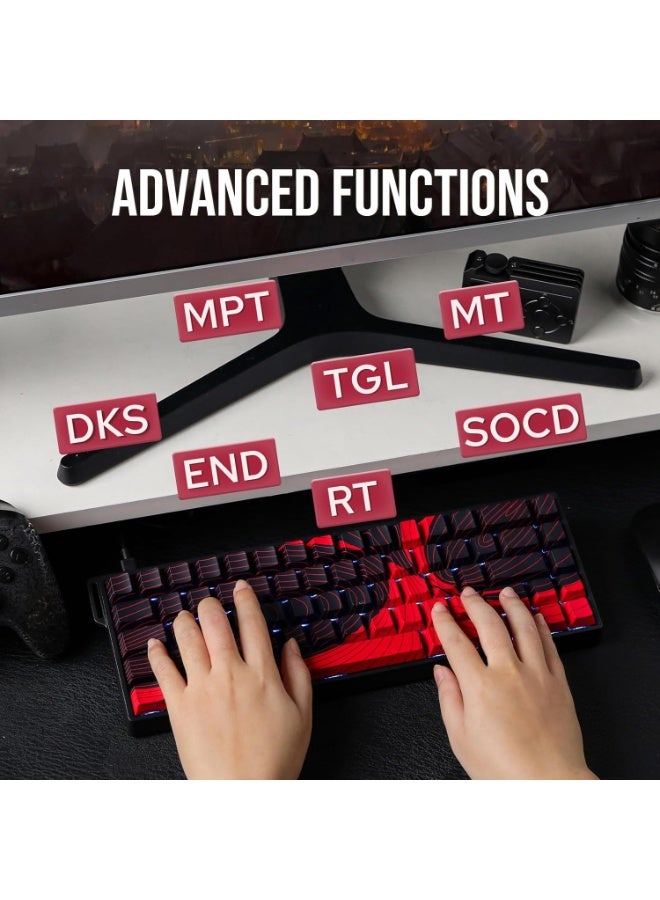 AULA لوحة مفاتيح مغناطيسية WIN68 HE MAX مع استجابة قابلة للتعديل، لوحة مفاتيح مفتاح مغناطيسي بتأثير هول مع زمن استجابة 0.3 مللي ثانية، لوحة مفاتيح سلكية مدمجة RGB بنسبة 65%، معدل استقصاء 8000 هرتز، قابلة للتبديل بسهولة - Image 5