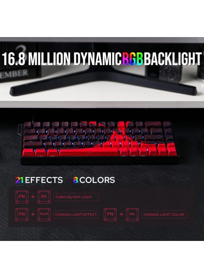 AULA لوحة مفاتيح مغناطيسية WIN68 HE MAX مع استجابة قابلة للتعديل، لوحة مفاتيح مفتاح مغناطيسي بتأثير هول مع زمن استجابة 0.3 مللي ثانية، لوحة مفاتيح سلكية مدمجة RGB بنسبة 65%، معدل استقصاء 8000 هرتز، قابلة للتبديل بسهولة - Image 4