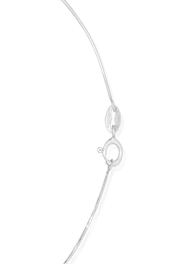 SEA OF ICE Sterling Silver 1mm Square Snake Chain Bracelet For Women, Size 7.25" - Image 2