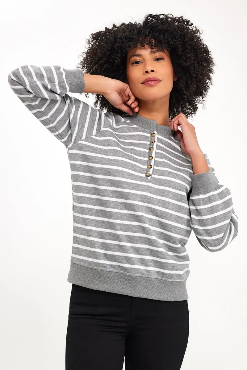 Alexander Gardi Buttoned Raglan Sleeve Sweatshirt (B23-00164)