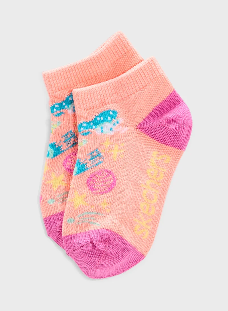 SKECHERS Kids 6 Pack Non Terry Socks