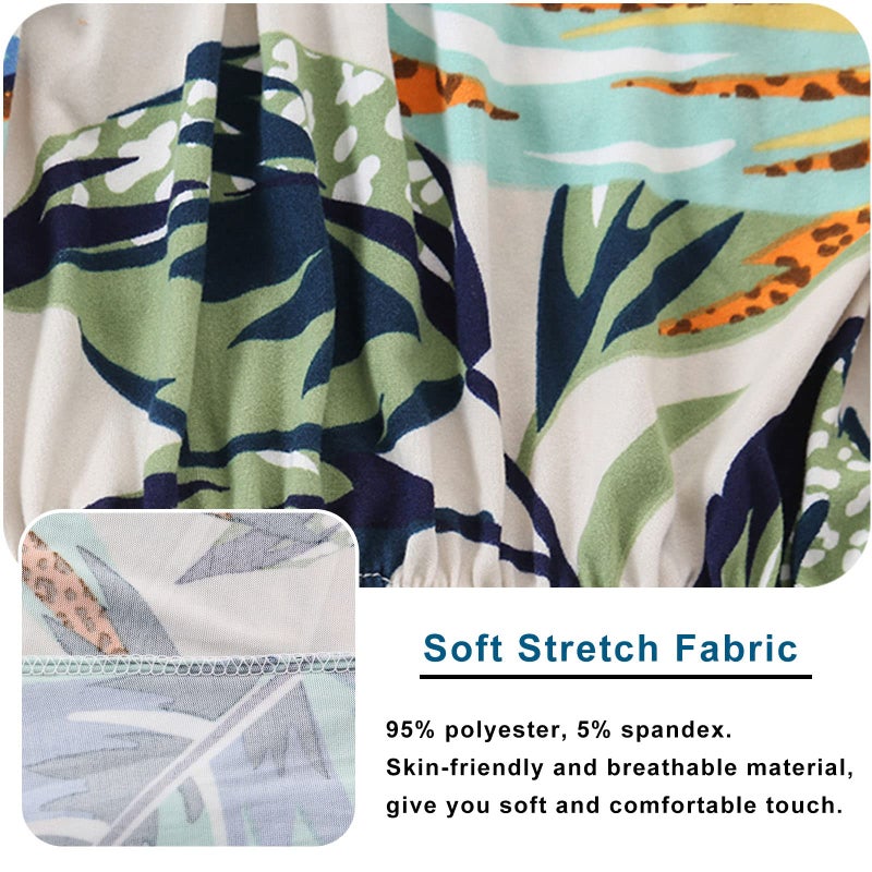 WOMACO Printed Futon Cover Stretch Sofa Bed Slipcovers Full Twin Queen Size Armless Couch Loveseat Protector Covers with Elastic Bottom for Living Room Bedroom Furniture (Rain Leaves, 63"-75") - Image 3