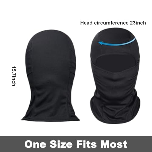 AUTOFRILL Full Face Helmet Mask for Men | UV Protected Balaclava for Bikers | Bike Riding & Cycling Face Cover | Dust & Sun Protection Under Helmet Mask for Men & Women (Pack of 1) Black - Image 3