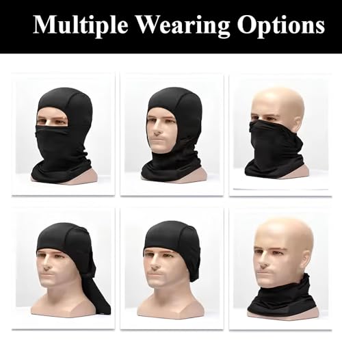 AUTOFRILL Full Face Helmet Mask for Men | UV Protected Balaclava for Bikers | Bike Riding & Cycling Face Cover | Dust & Sun Protection Under Helmet Mask for Men & Women (Pack of 1) Black - Image 4