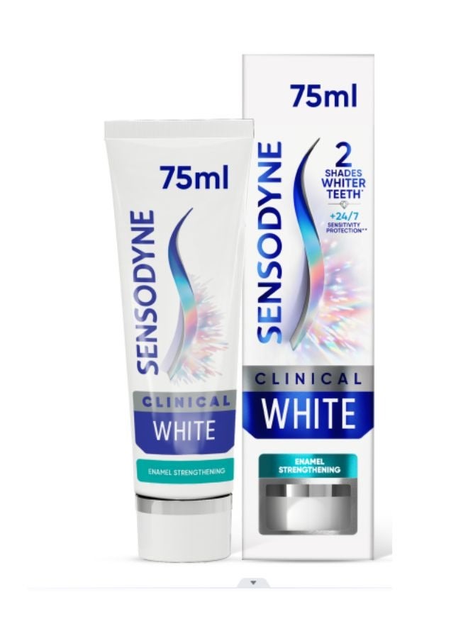 Sensodyne Clinical White Enamel Strengthening Toothpaste 75ml Whitening Toothpaste For Sensitive Teeth