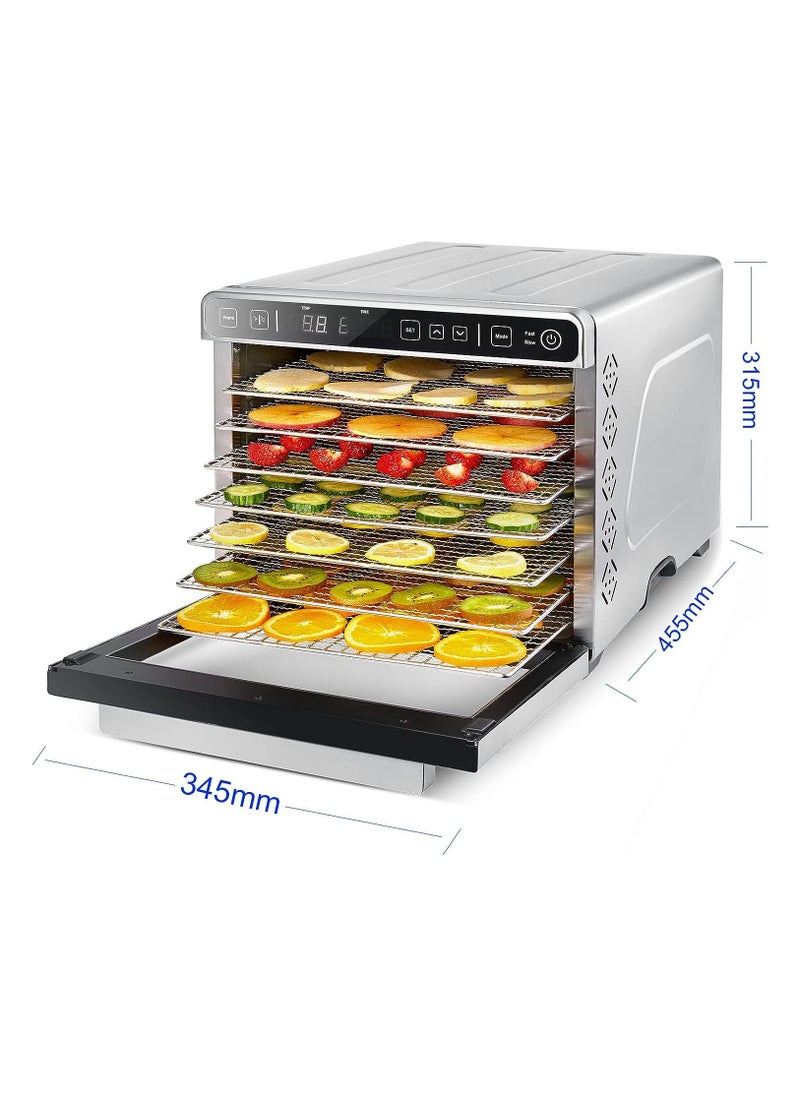 Dxmocos - Dxmocos 7 Layer Food Dehydrator Machine, Digital Adjustable Timer and Temperature Control, Dryer for Herb, Meat, Beef, Fruit and Vegetables, Over Heat Protection, Stainless Steel Trays - Image 1