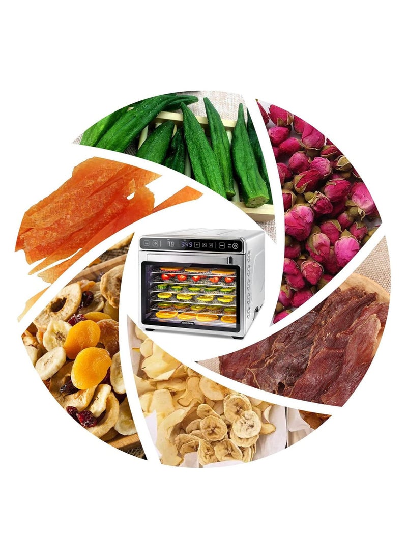 Dxmocos - Dxmocos 7 Layer Food Dehydrator Machine, Digital Adjustable Timer and Temperature Control, Dryer for Herb, Meat, Beef, Fruit and Vegetables, Over Heat Protection, Stainless Steel Trays - Image 1