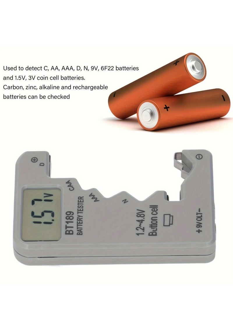 Generic - Battery Tester,Battery Checker Tester,LCD Display Universal Battery Tester for AA AAA C D 9V 1.2V/4.8V Button Cell Batteries,Battery Testers for All Types of Batteries - Image 1