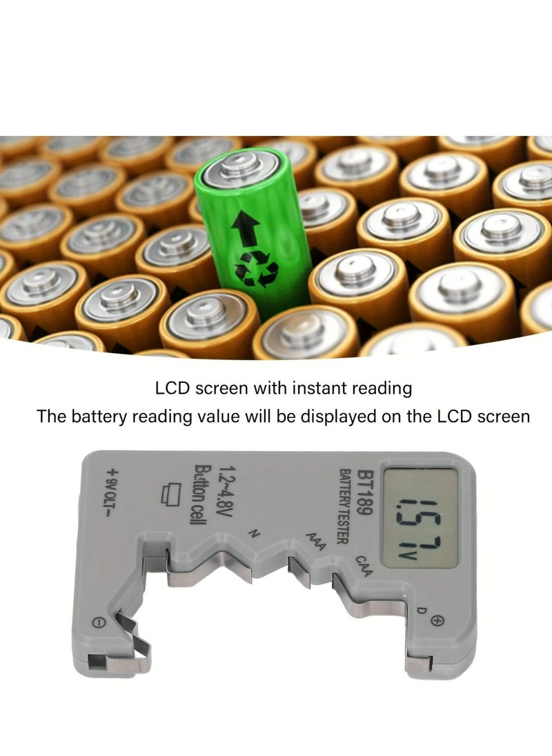 Generic - Battery Tester,Battery Checker Tester,LCD Display Universal Battery Tester for AA AAA C D 9V 1.2V/4.8V Button Cell Batteries,Battery Testers for All Types of Batteries - Image 1