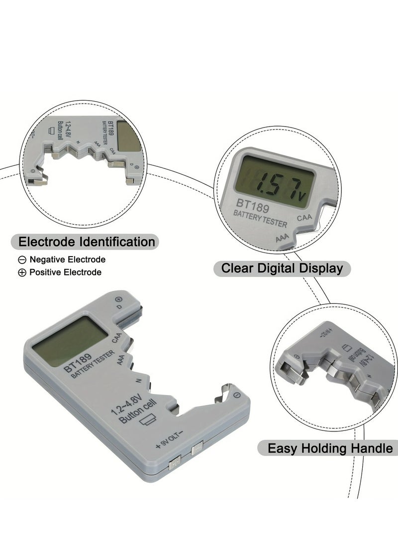 Generic - Battery Tester,Battery Checker Tester,LCD Display Universal Battery Tester for AA AAA C D 9V 1.2V/4.8V Button Cell Batteries,Battery Testers for All Types of Batteries - Image 1
