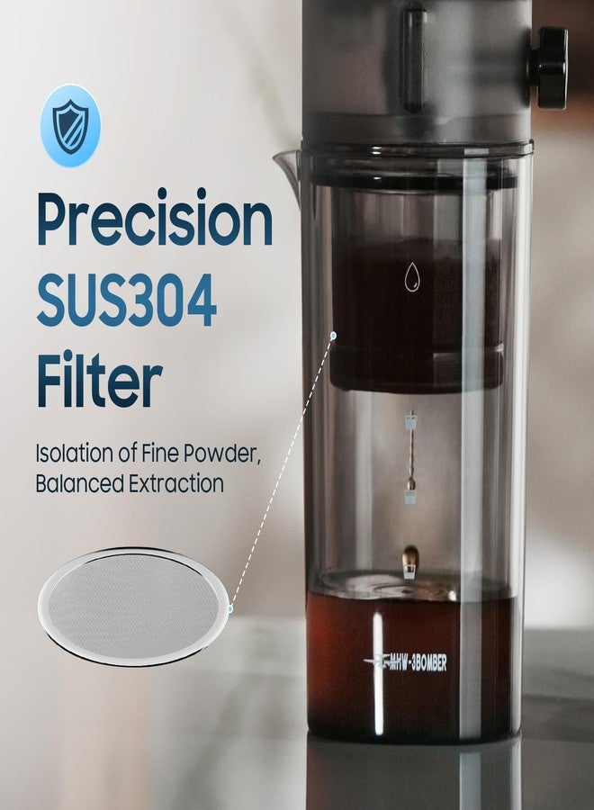 MHW-3BOMBER صانع قهوة بارد MHW-3BOMBER، إبريق قهوة بارد 400 مل، صانع قهوة مثلجة بجودة تخمير سلس مع تسريب بسرعة موحدة، أسود، ID6138B-OS - Image 3