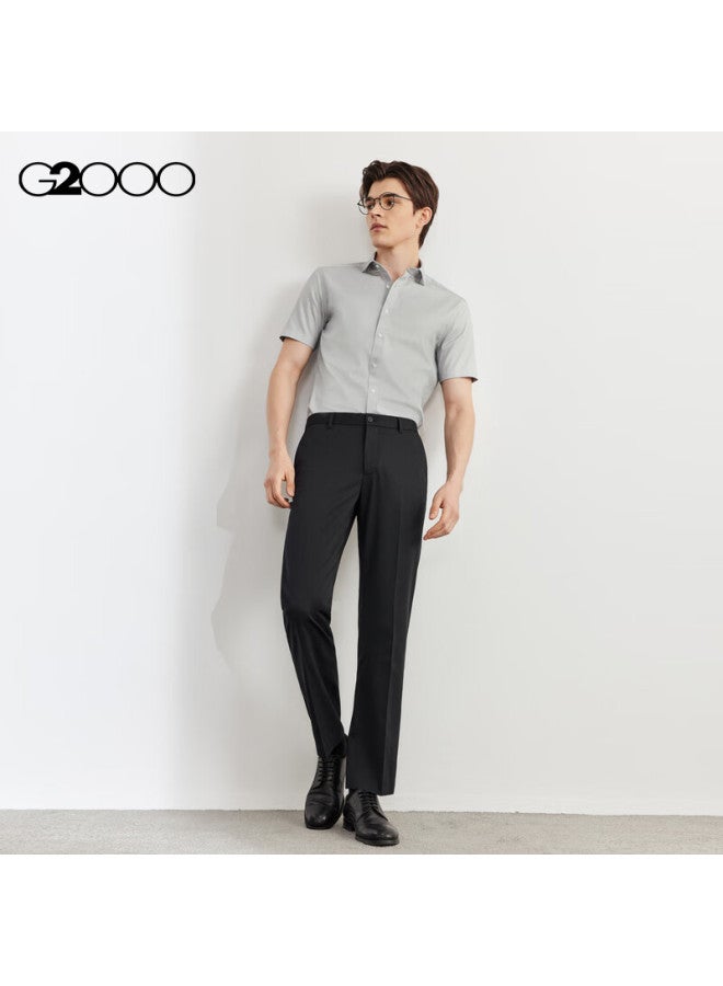 G2000 Mall Same Style Twill Cotton Blend Skin-friendly Short-sleeve Shirt Grey L/07 - Image 4