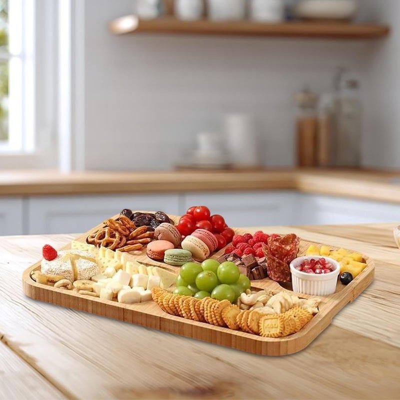 Practical build predolo Bamboo Serving Tray Platter Decorative Cheese Board Dessert Dinner Food Tray All condition fit Fade proof Affordable purchase options Wide range usage design Space saving Dust tight seal Efficiency boosted construction General purpose premium build Shock rubber edge Lightweight Multi-color available build Cross-material combo compatible Market mainstream color picks Confirmed available stock Permanent & temporary usable Budget friendly trendy design Stackable design Market diverse application fit Economical varied design options Flexible anti-break Market popular practical build Liquid tight joint Fast warehouse picking Protective coating - Image 4