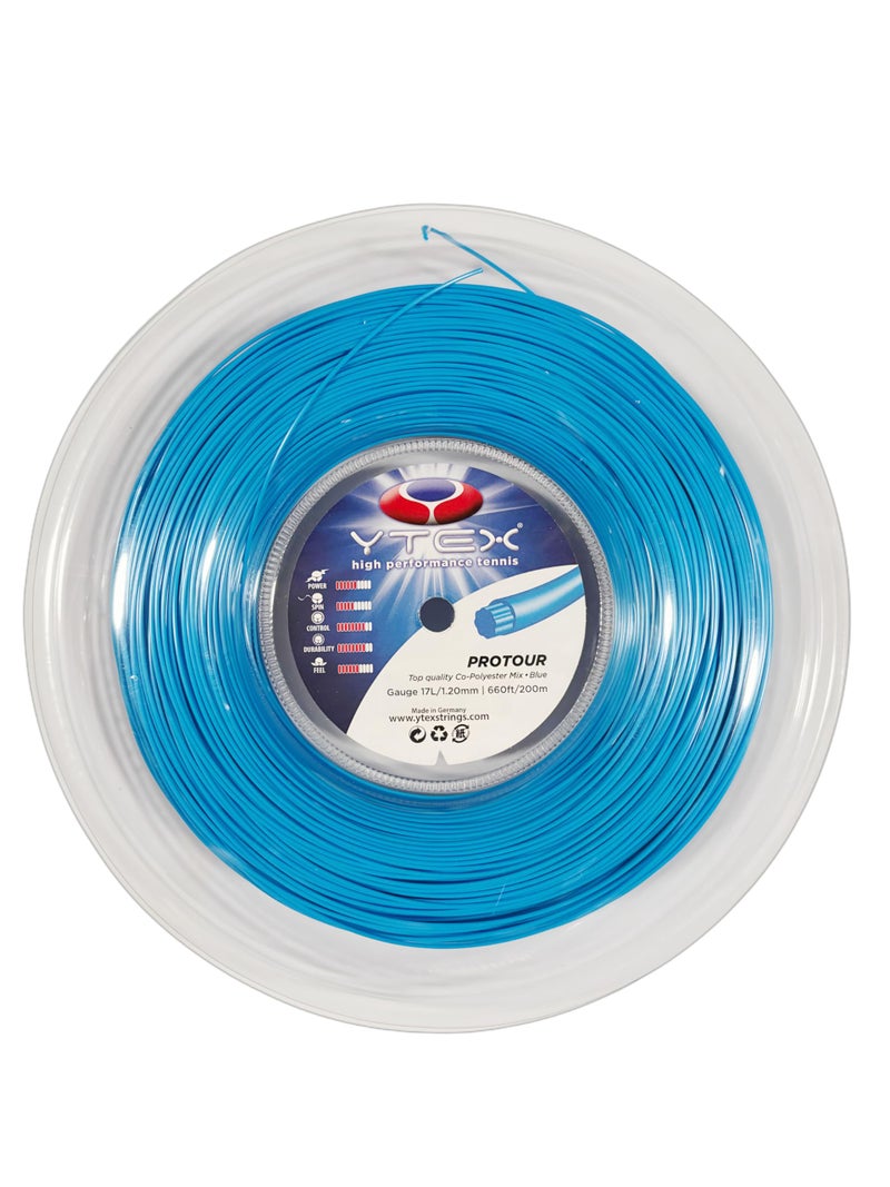 YTEX Protour Blue Tennis Racquet String Reel 17L Gauge 120mm