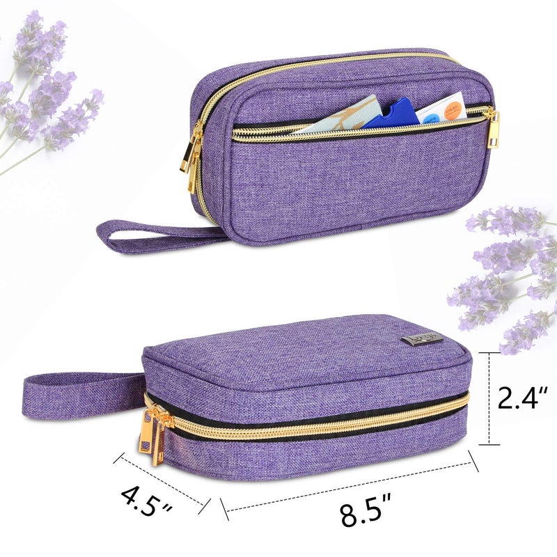 LUXJA Essential Oil Carrying Case - Holds 12 Bottles (5ml-15ml, Including Roller Bottles), Portable Organizer for Essential Oil and Accessories (Bag Only), Purple - Image 4