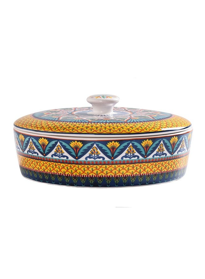 Bico Havana Ceramic Tortilla Warmer, 8.9 Inch Tortilla Holder with Lid for Taco Bread Pancake for Mexican Night and Party, Microwave and Dishwasher Safe - Image 1