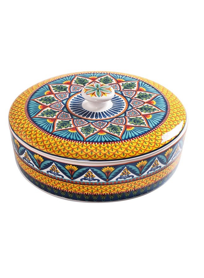 Bico Havana Ceramic Tortilla Warmer, 8.9 Inch Tortilla Holder with Lid for Taco Bread Pancake for Mexican Night and Party, Microwave and Dishwasher Safe - Image 5
