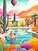 Cross & Glory Cross Glory Blossoming Desert Poolside Paradise 1000 Piece Jigsaw Puzzle for Adults Vibrant Desert Cactus Succulent Landscape 20x27 Inches Satin Finish - Image 2