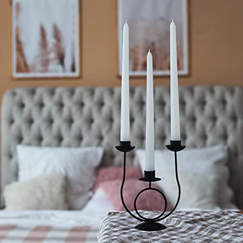 Sonedly 10 inch Taper Candle 12 Pack - Home Interior Long Burning Dripless and Smokeless Unscented Tapered Candles - 8-Hour Burning White - Image 5