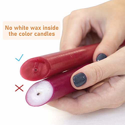 Sonedly 10 inch Taper Candle 12 Pack - Home Interior Long Burning Dripless and Smokeless Unscented Tapered Candles - 8-Hour Burning White - Image 3