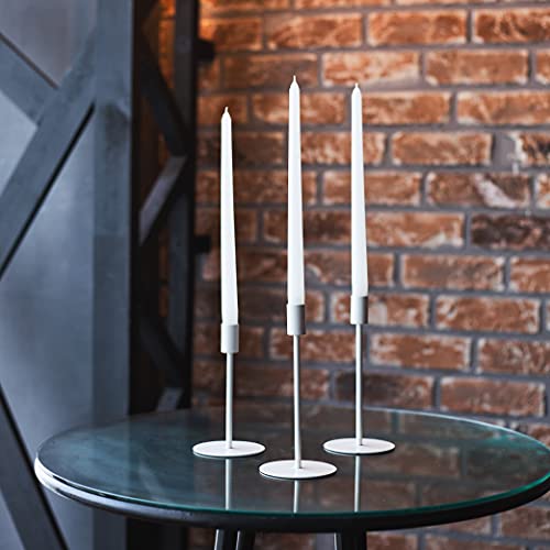 Sonedly 10 inch Taper Candle 12 Pack - Home Interior Long Burning Dripless and Smokeless Unscented Tapered Candles - 8-Hour Burning White - Image 4