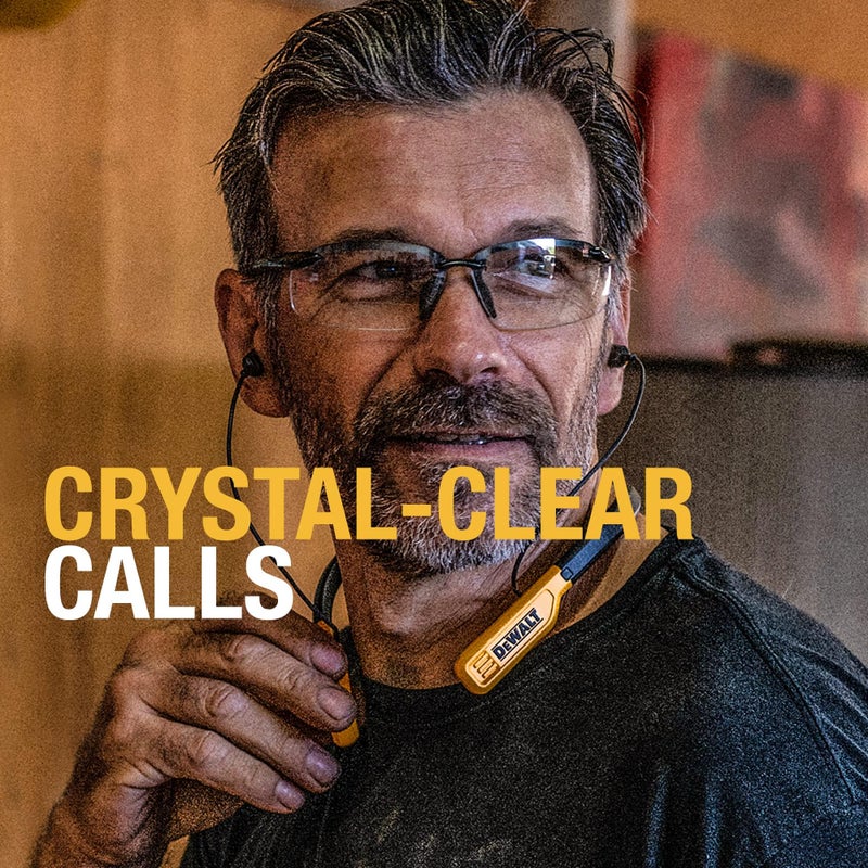 DEWALT سماعات رأس DEWALT اللاسلكية بتقنية بلوتوث — سماعات أذن بتصميم حول العنق مع وقت تشغيل 30 ساعة — سماعات أذن مغناطيسية آمنة — سماعات أذن لاسلكية لعزل الضوضاء — ميكروفون مدمج للمكالمات الواضحة كالكريستال - Image 4