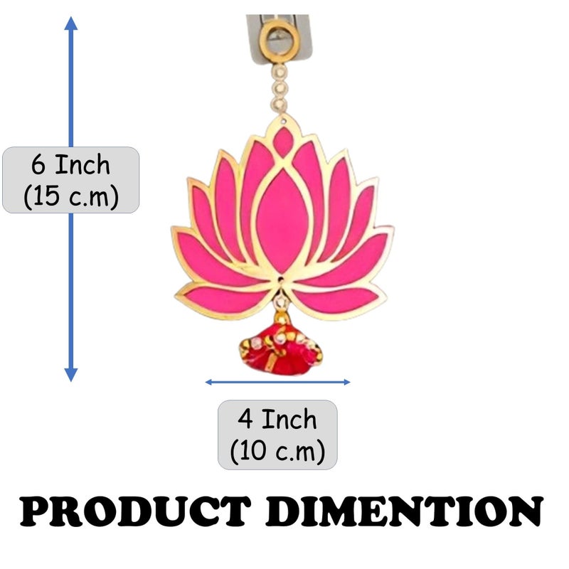 CREYENTES Handmade Lotus Jhumki Latkan For Decoration(Pack Of 6)Toran For Door,Backdrop Decoration,Pooja Room,Diwali,Wedding,All Festival Décor,Mdf Material Beautiful(Lotus Hanging Small 06),36 Cm - Image 3