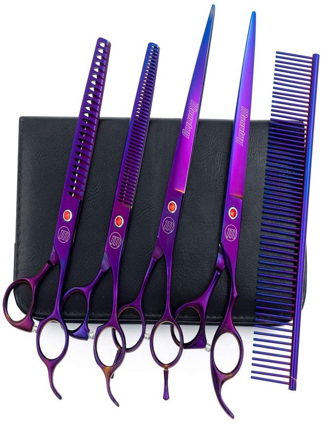 Moontay Professional Dog Grooming Scissors Set, 7 Inch/8 Inch Pet Grooming Scissors Chunkers Shears for Dog, Curved Groom Scissor, Thinning Shears for Pet with Comb - Image 1