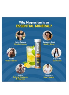 FAST&UP Restful Sleep Supplement  Magnesium and  Zinc for Stress Management and Promoting Deep Sleep 20 Effervescent Tablets Lime and  Lemon Flavor  - Image 2