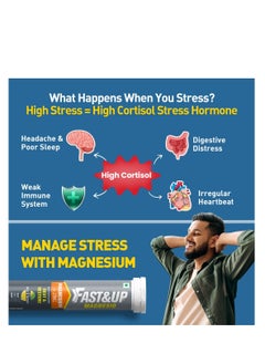 FAST&UP Restful Sleep Supplement  Magnesium and  Zinc for Stress Management and Promoting Deep Sleep 20 Effervescent Tablets Lime and  Lemon Flavor  - Image 4