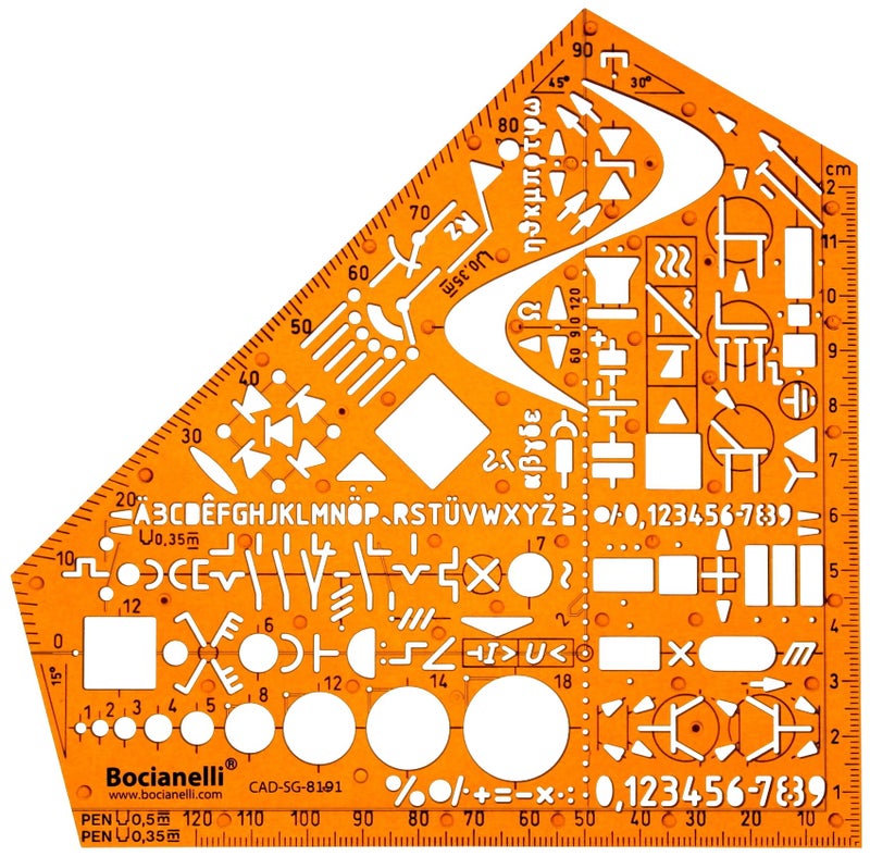 Bocianelli Electrical Electronic Control Installation Schematic Wiring Symbols Drawing Template Stencil Engineering Drafting Supplies Layout Plan Circuit Diagram