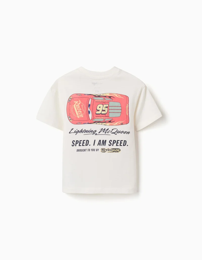 Ziddy Cotton T-Shirt With Lightning Mcqueen