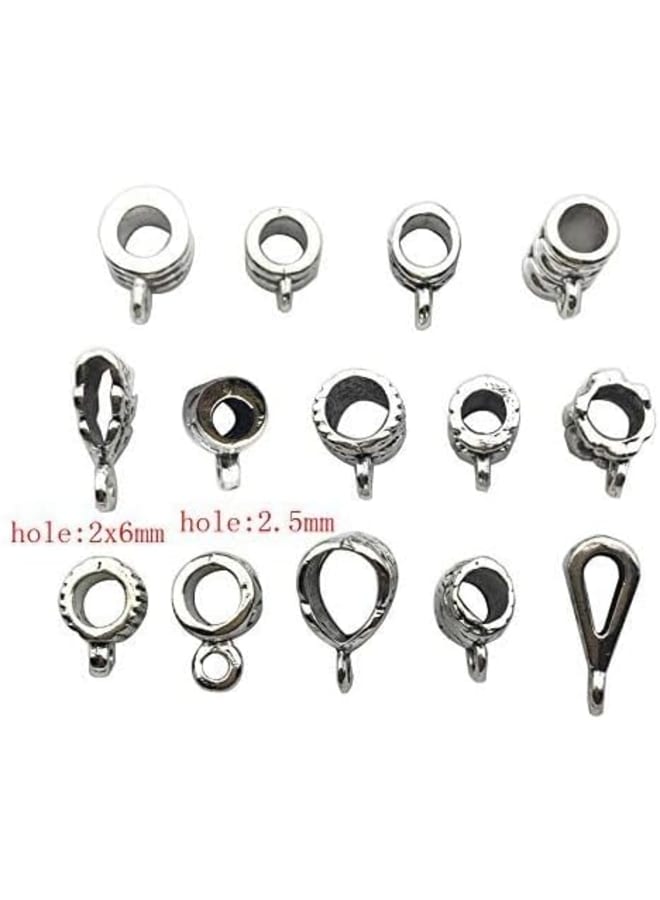 iloveDIYbeads 100g (About 125pcs) Mixed Tibetan Tube, Spacer Bail Bead Hanger Fit Charm European Bracelet Pendant (Antique Silver), 125 - Image 2