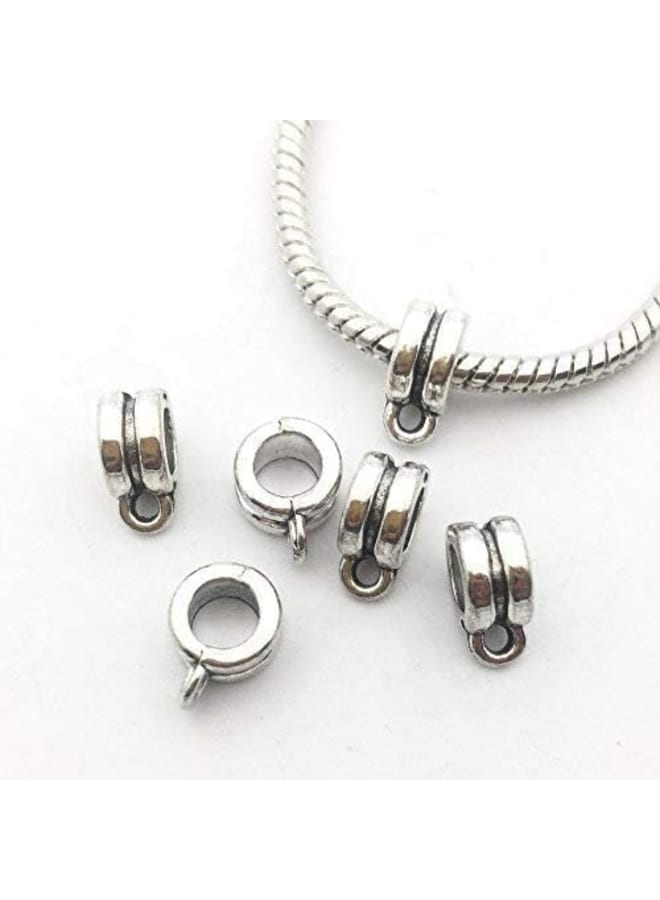 iloveDIYbeads 100g (About 125pcs) Mixed Tibetan Tube, Spacer Bail Bead Hanger Fit Charm European Bracelet Pendant (Antique Silver), 125 - Image 5